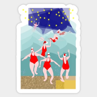 Wild Swimming at Christmas Sticker